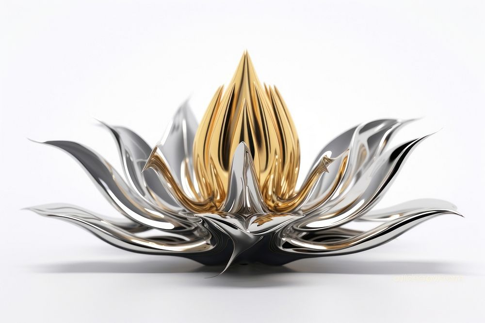 3d render of lotus jewelry white background accessories.