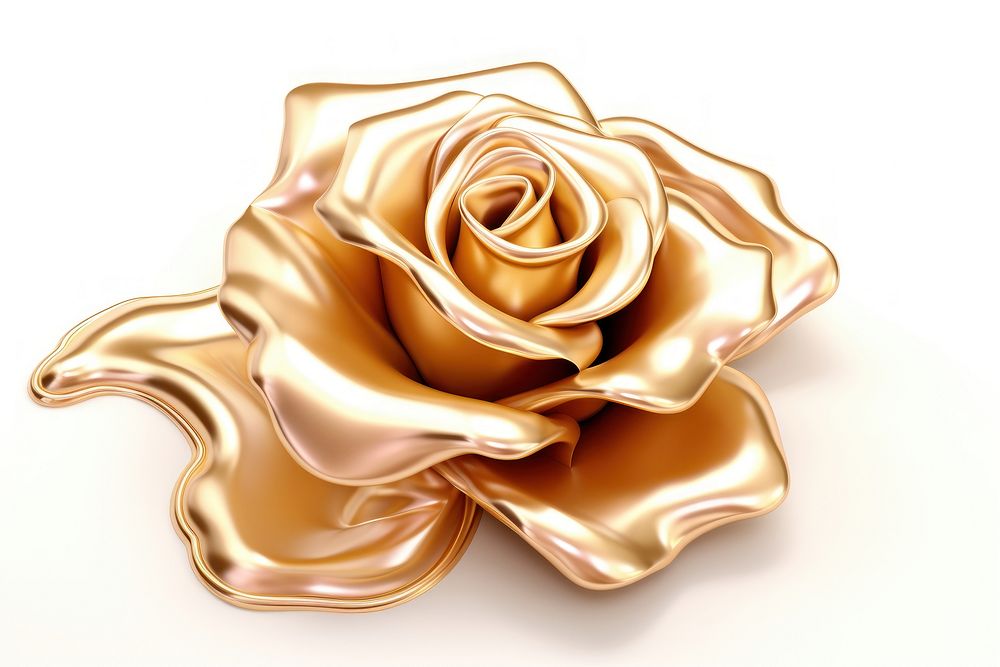 3d render of rose jewelry flower shape.