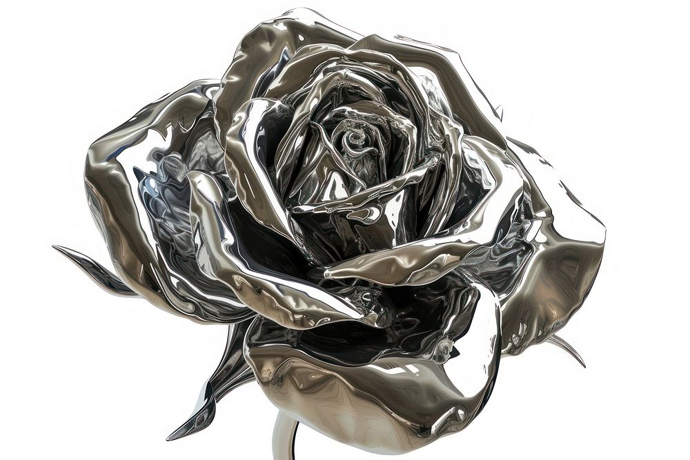 3d render of rose jewelry flower plant.