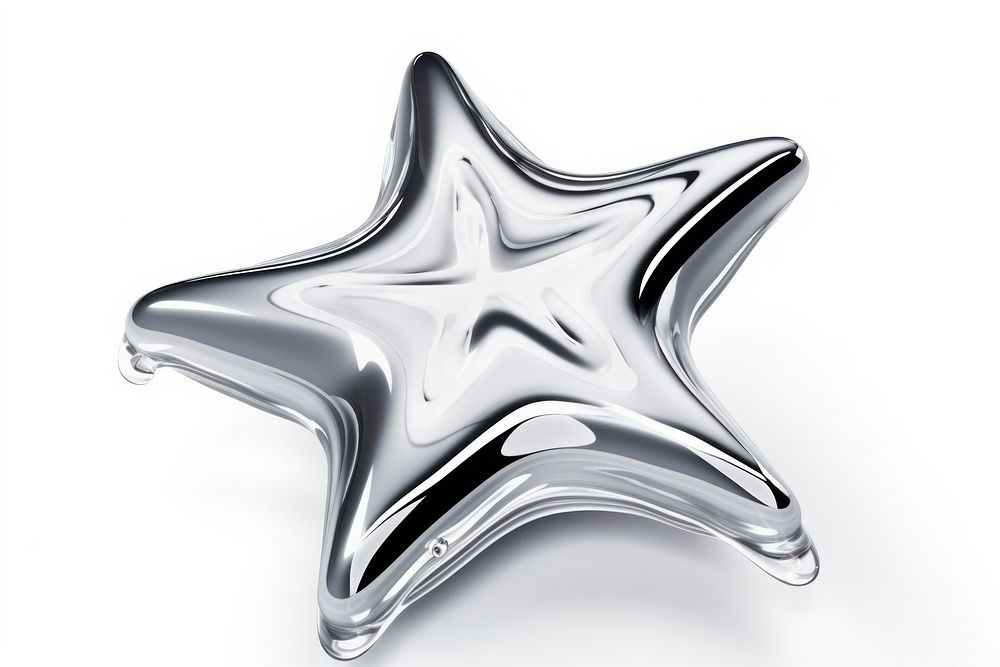 3d render of star shape metal white background.