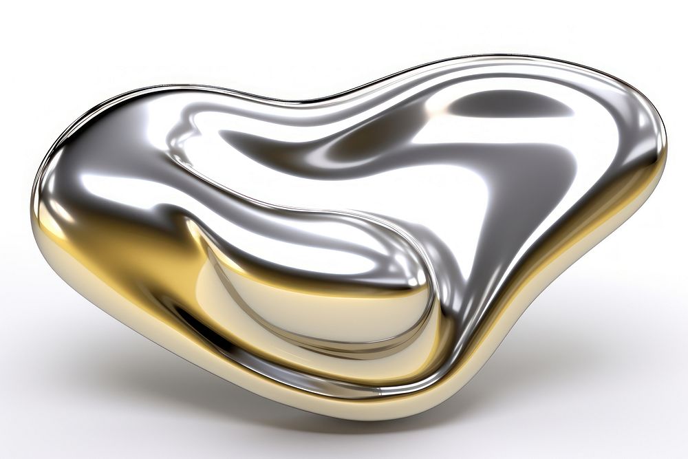 3d render of sheild jewelry shape metal.