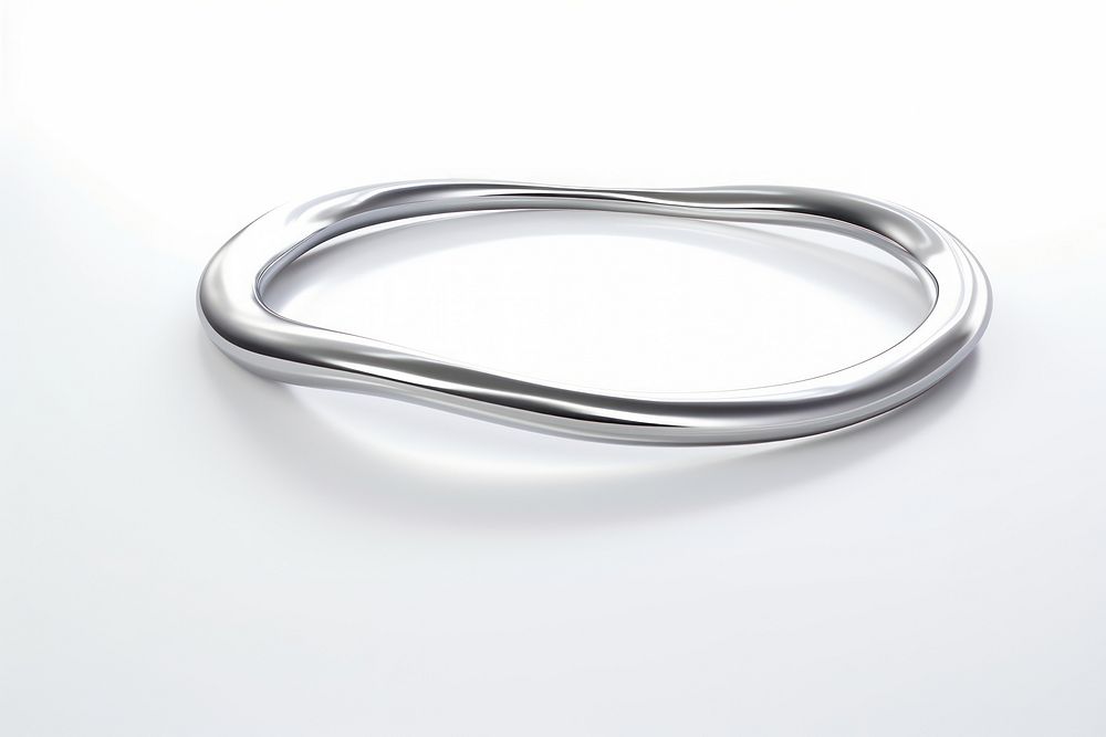 3d render of thin hoop platinum jewelry silver.