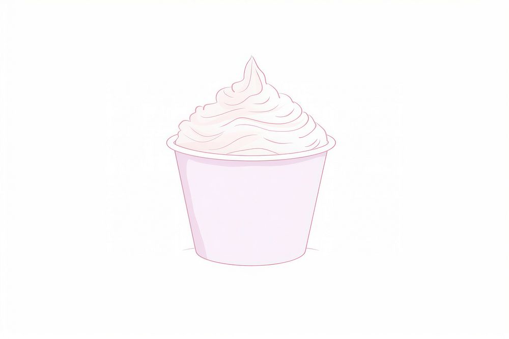 Yoghurt dessert drawing cream.