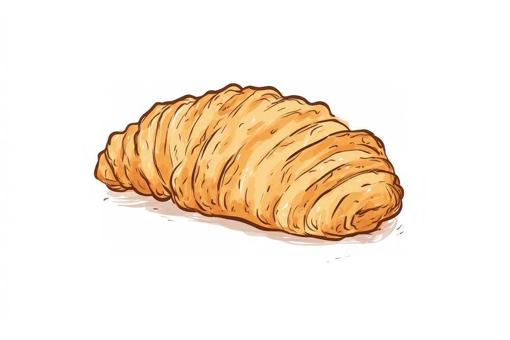 Puff pastry croissant drawing food.