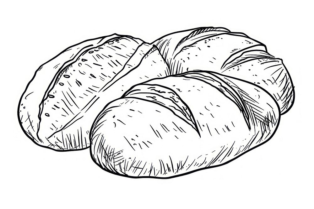 Bread drawing food sketch.