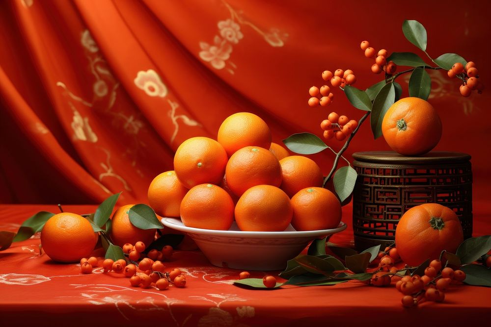 Chinese New Year style of Orenge grapefruit plant food.