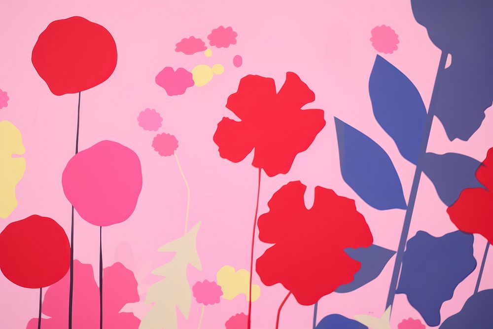 Colorful garden flowers backgrounds painting pattern.