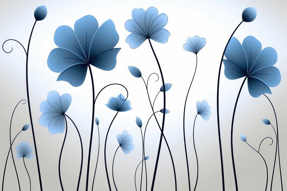Cute flower wallpaper blue theme pattern plant inflorescence.