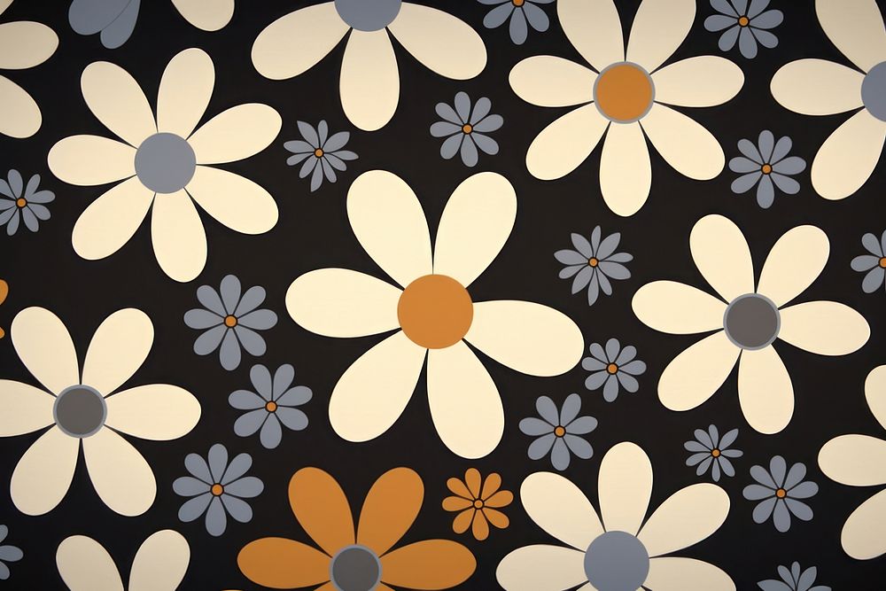 Cute flower wallpaper brown theme pattern daisy art.