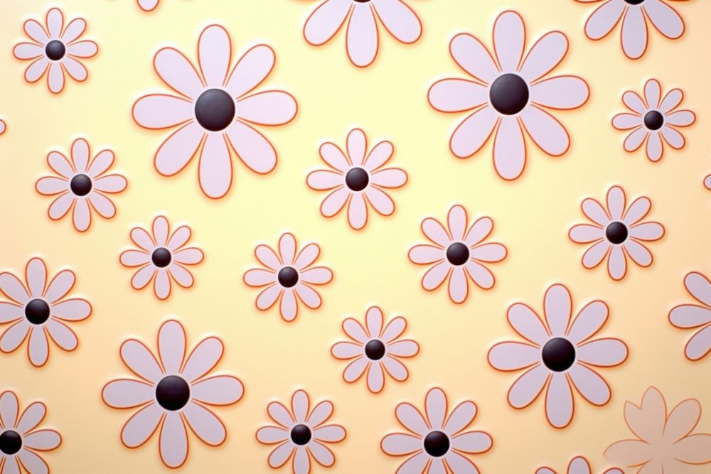 Cute flower wallpaper yellow theme pattern nature daisy.