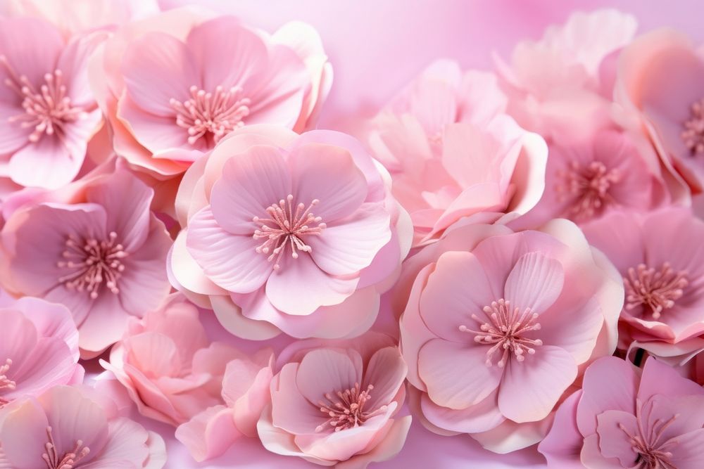 Cute pink flower wallpaper abstract blossom petal plant.
