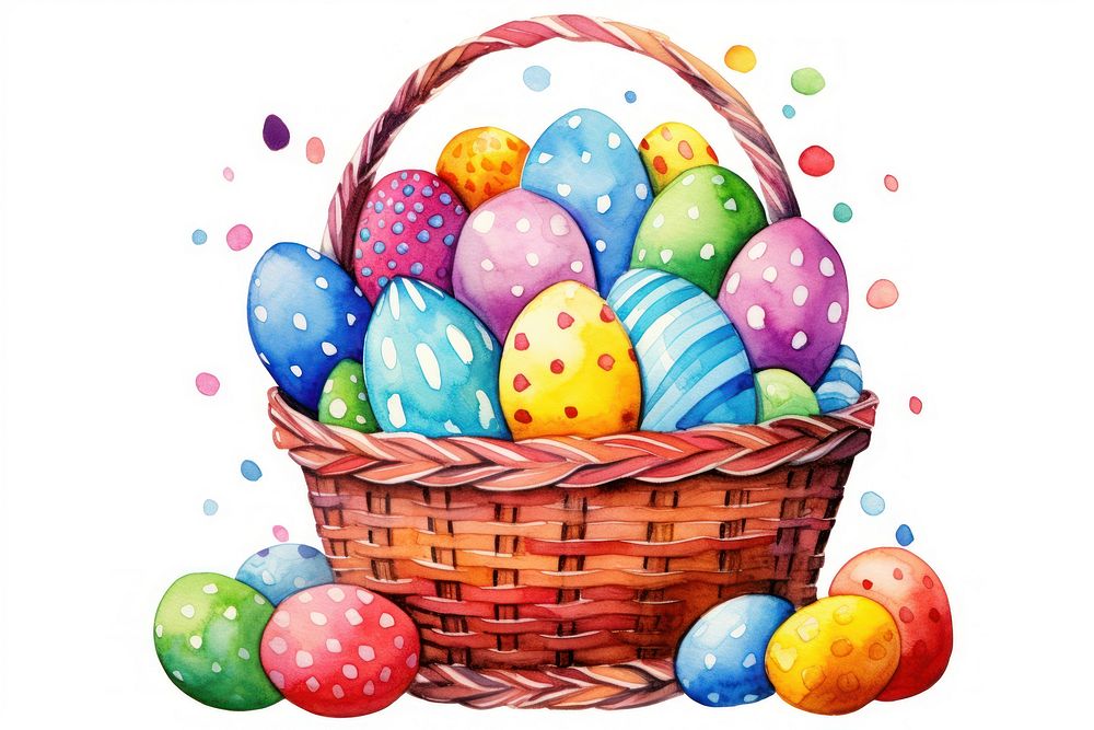 Easter eggs basket celebration decoration.