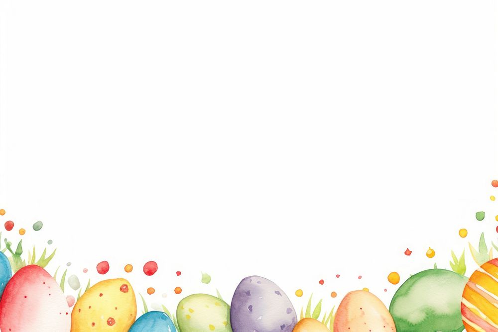Easter eggs backgrounds watercolor painting white background.