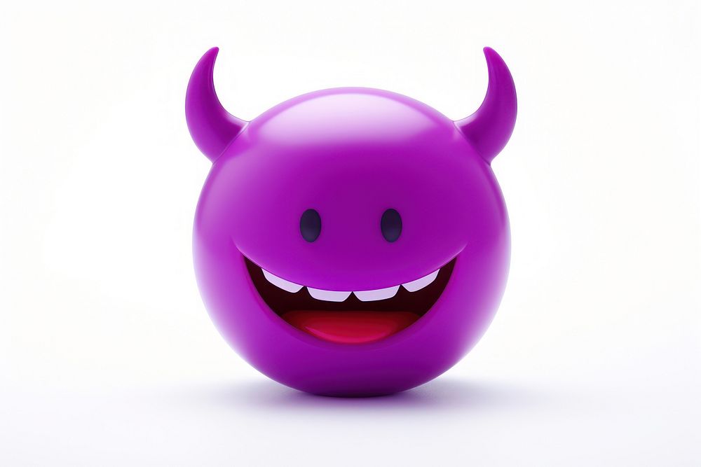 Devil emoji purple face toy.