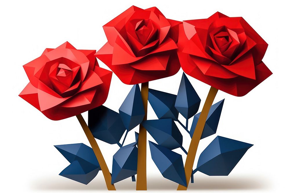 Roses origami flower plant.