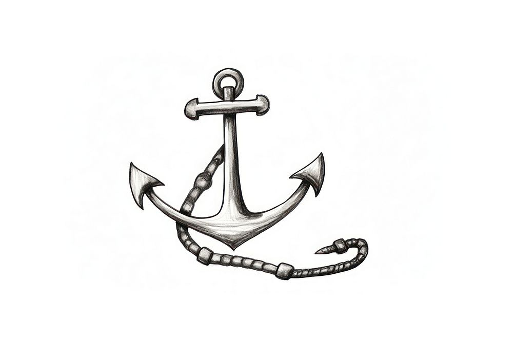 Anchor drawing anchor white background.