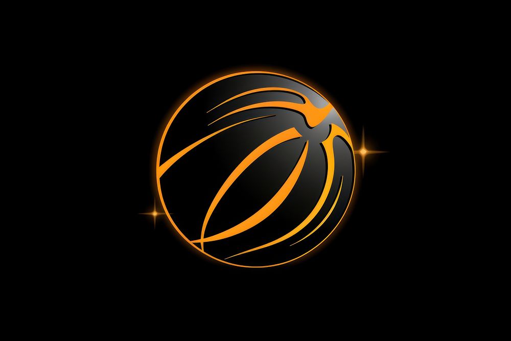 Basketball sphere black logo.