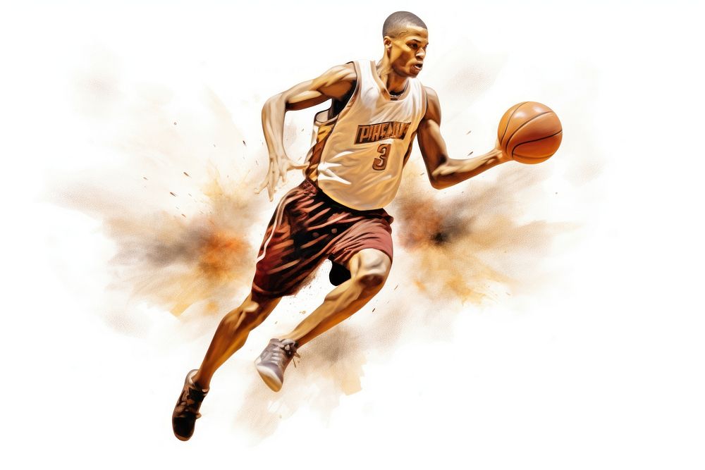 Basketball dribbling sports player.