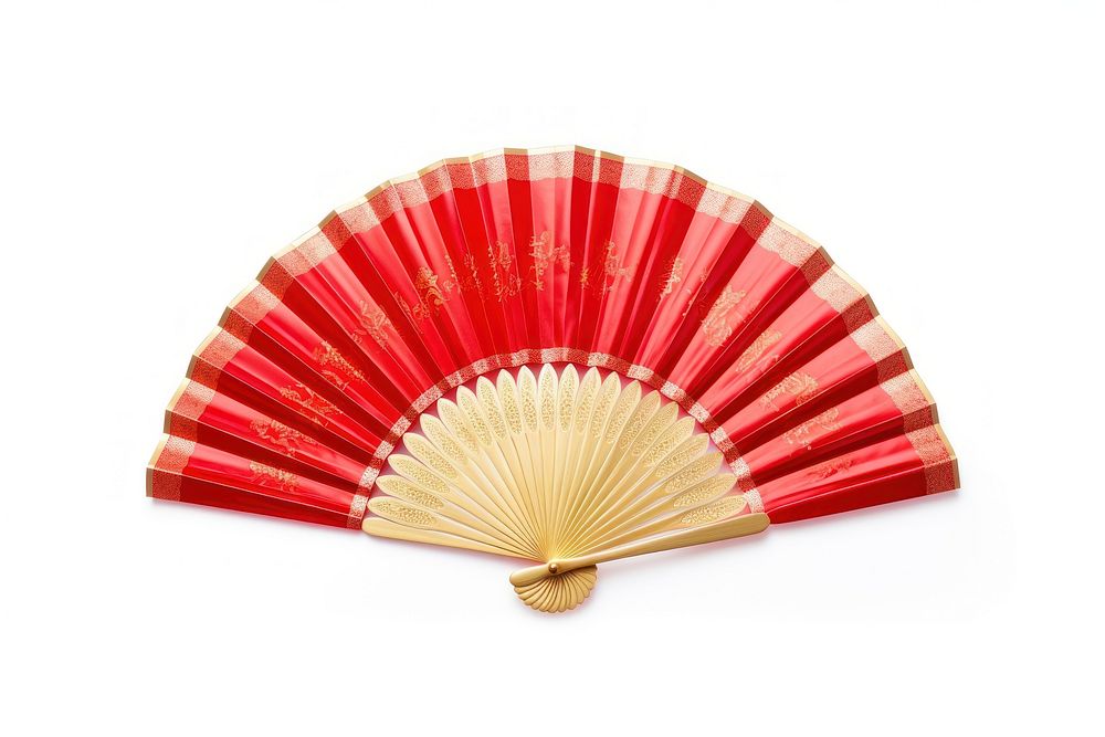 Beautiful chinese fan red white background invertebrate.