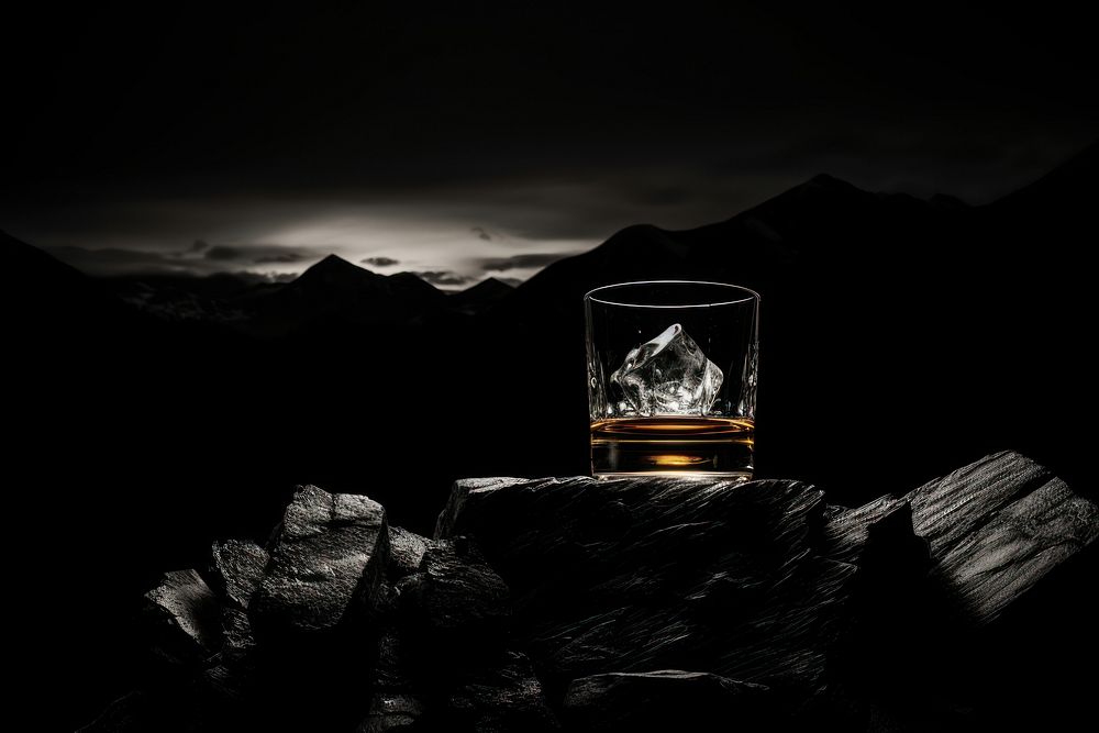 Whiskey on the rock nature whisky night.