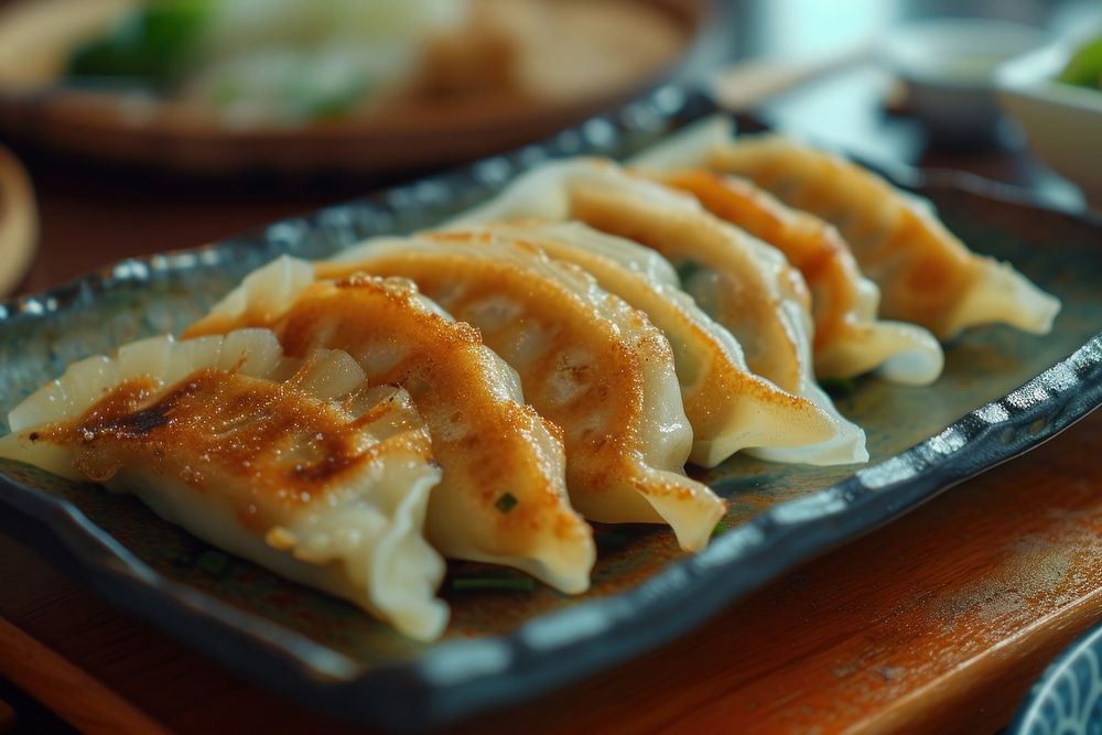 Gyoza food dumpling plate.
