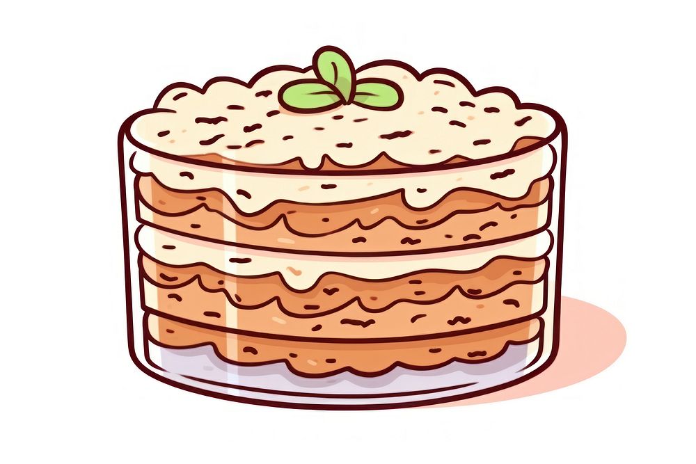 Tiramisu food dessert cartoon.