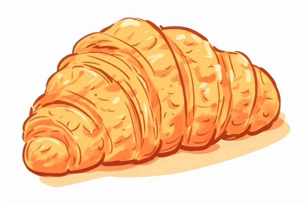 Croissant cartoon bread food.