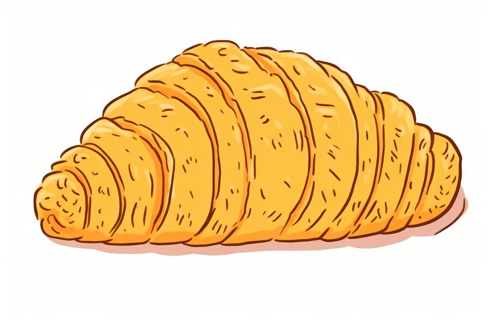 Croissant bread cartoon food.