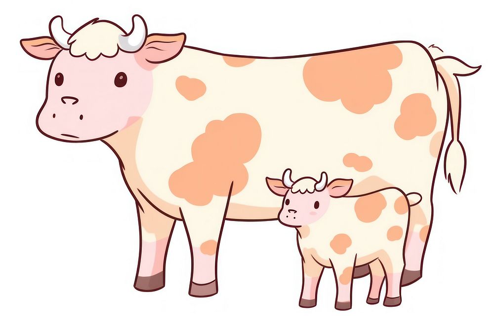 Mother cow livestock cartoon mammal.