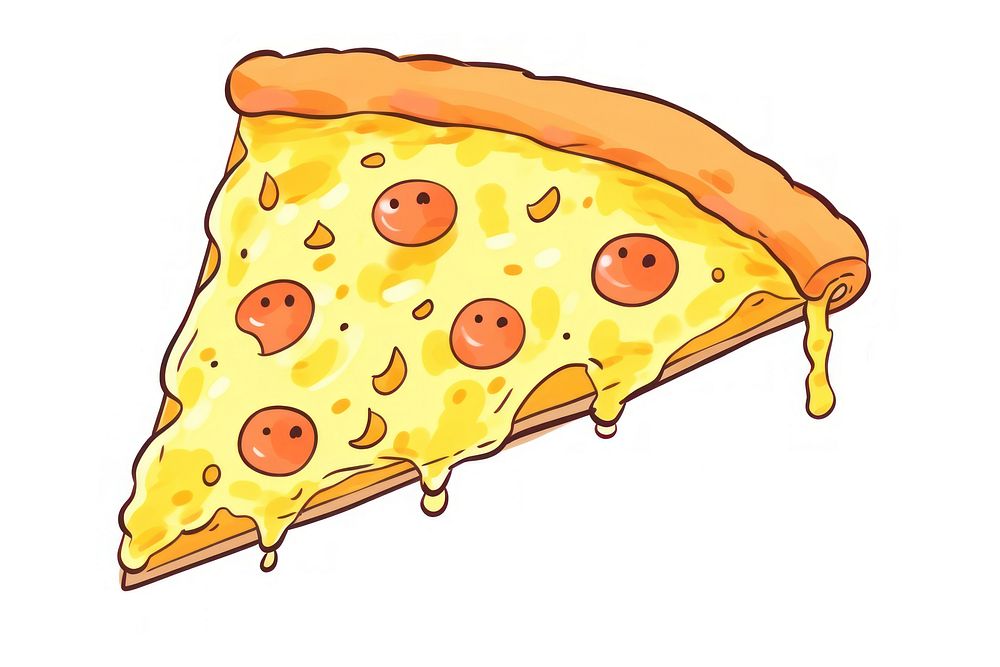 Pizza slice cartoon food zwiebelkuchen.