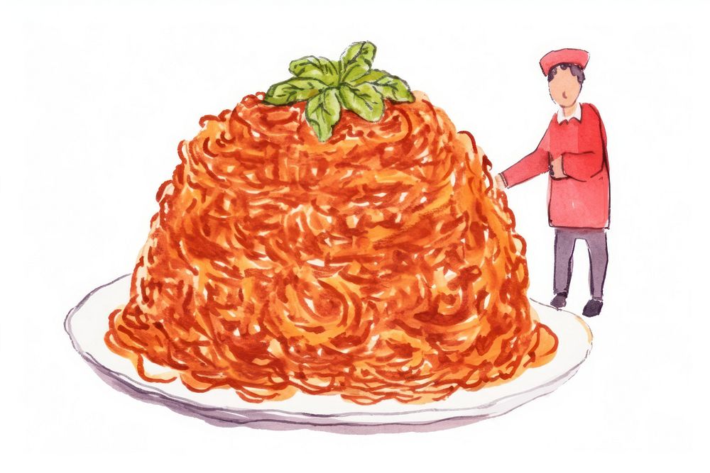 Spaghetti bolognese food cartoon pasta.