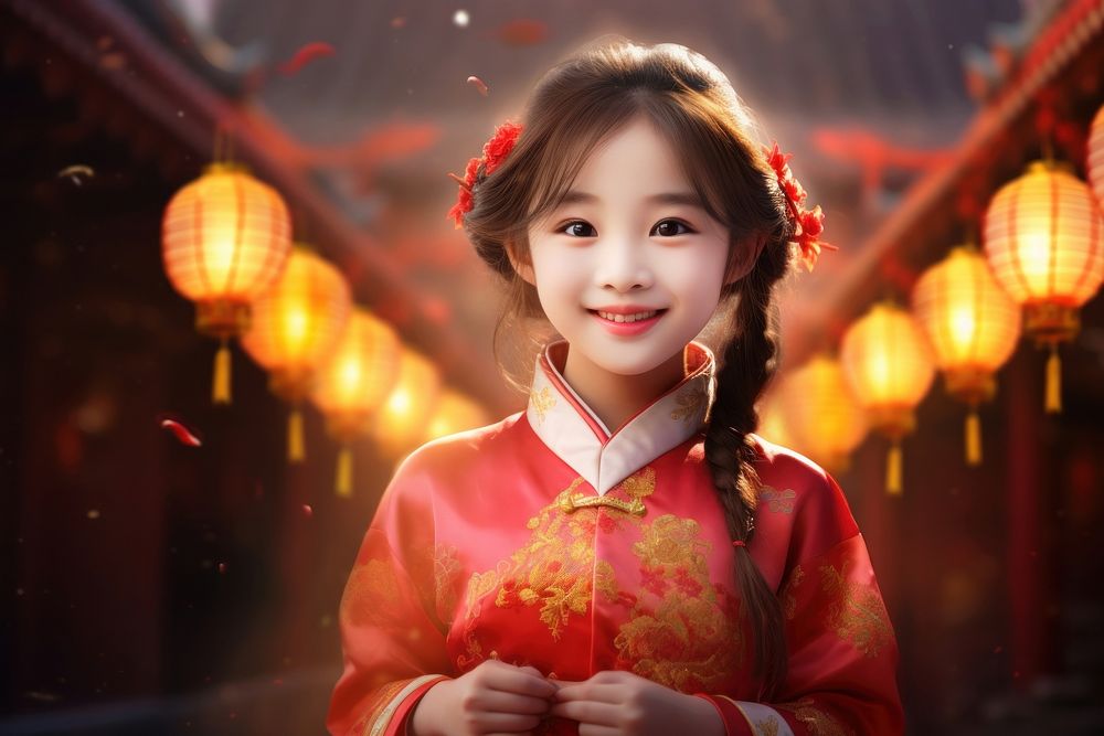  Dancing Through Lantern Festivals adult smile chinese new year. AI generated Image by rawpixel.