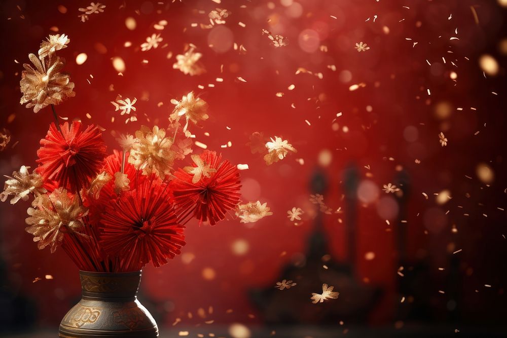  Luck Exploding from Firecrackers fireworks exploding flower. AI generated Image by rawpixel.