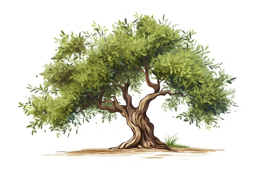 Olive tree drawing sketch plant.