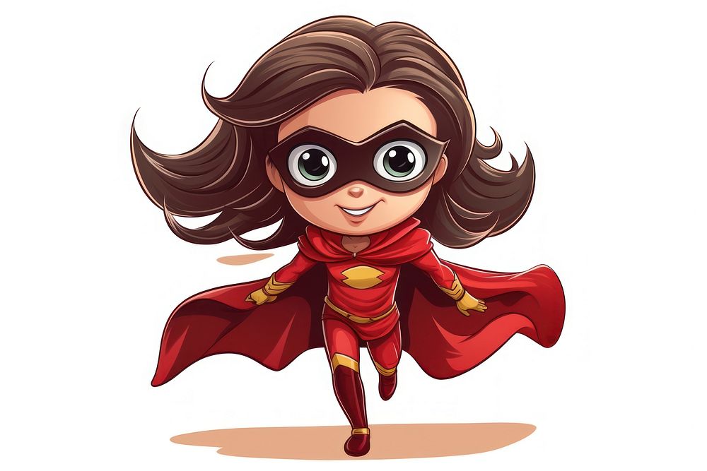 Female superhero cartoon cute representation.