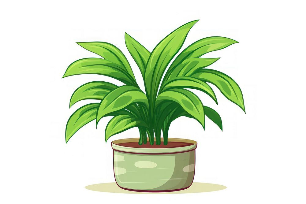 Indoor plant cartoon green leaf.
