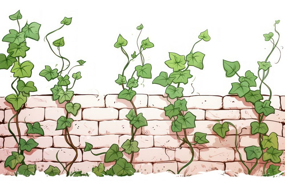 Vines wall architecture cartoon.