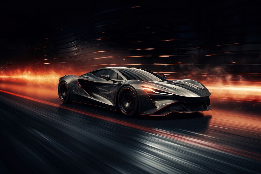 Sports car futuristic vehicle speed.