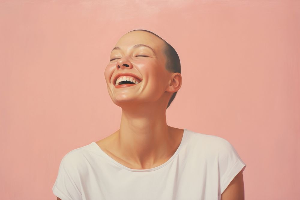 Smile woman cancer laughing adult happiness.