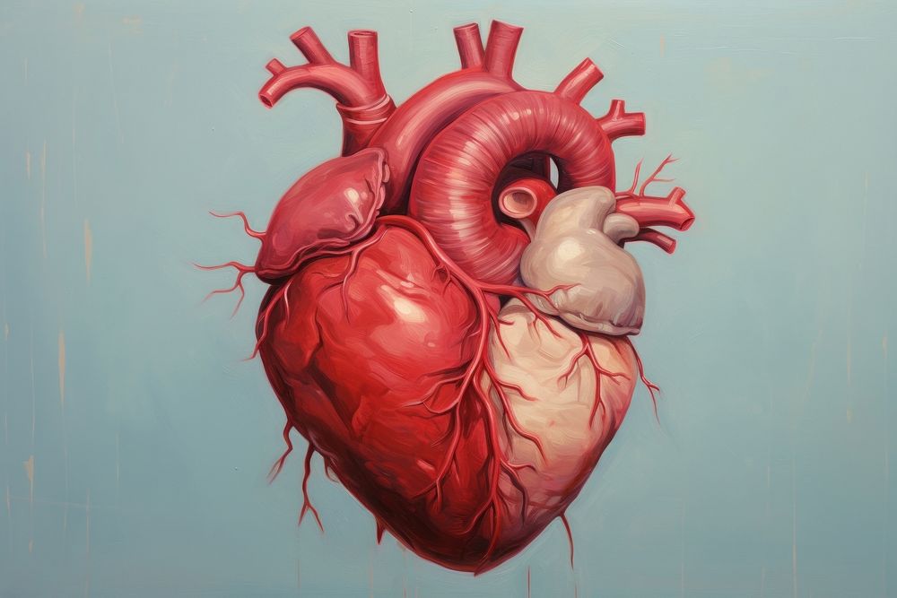 Heart anatomy painting medical creativity.