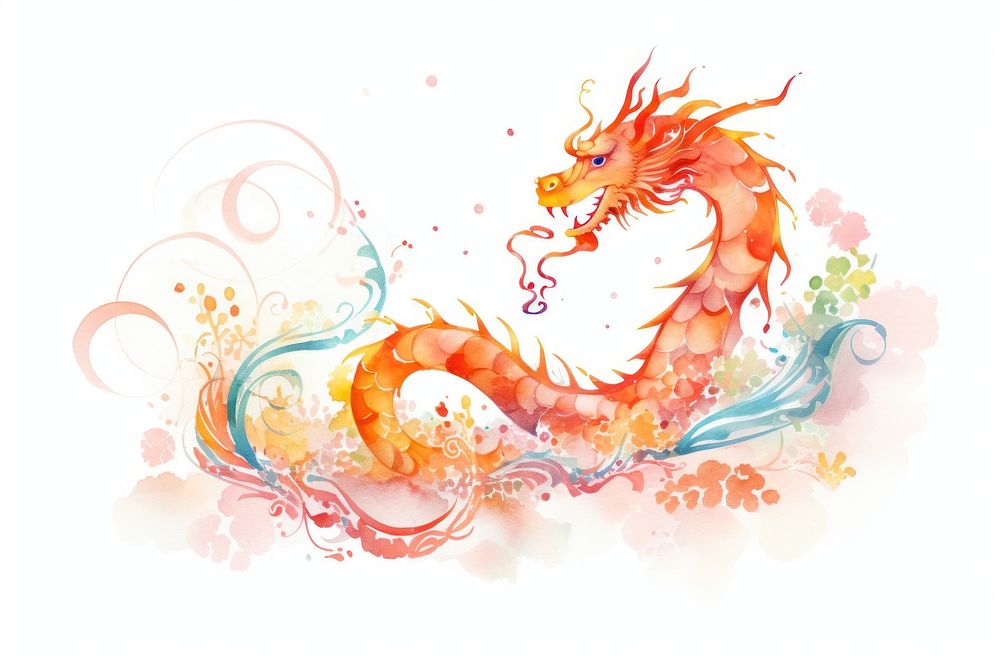 Chinese new year dragon creativity splattered.