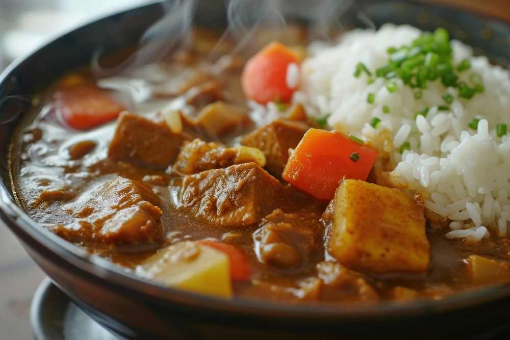 Curry food table plate.