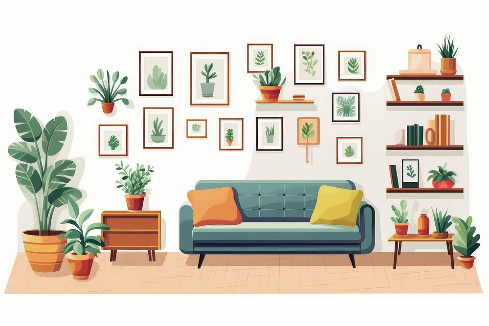 Living room interior plant architecture houseplant.