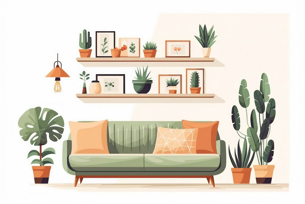 Living room interior plant houseplant furniture.