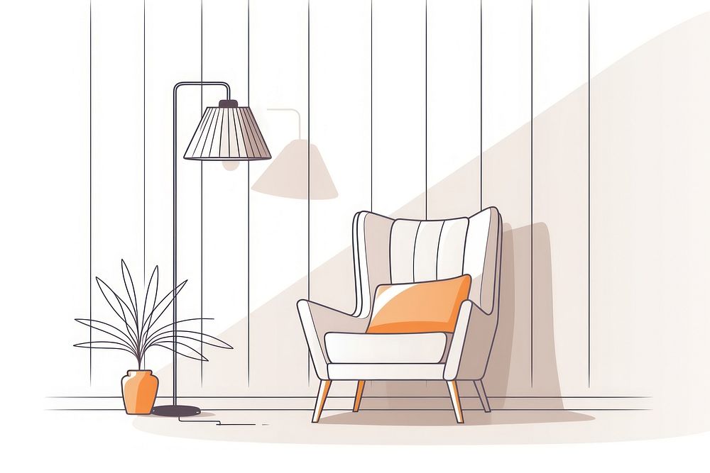 Modern design interior furniture armchair drawing.