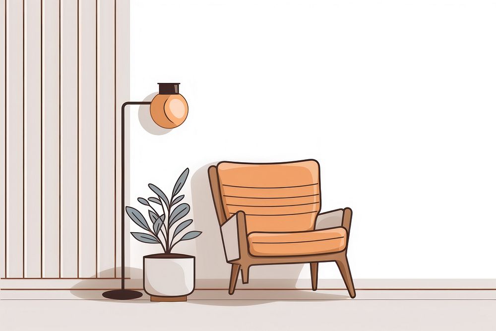 Modern design interior furniture armchair lamp.