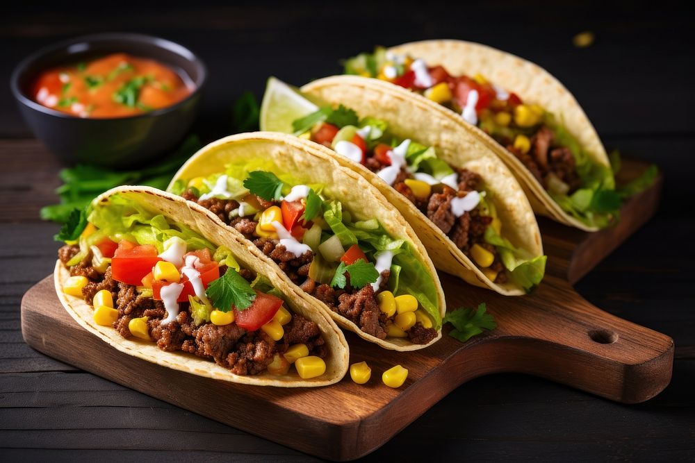 Tacos taco tomato food.