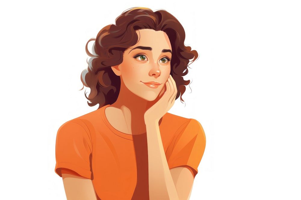 Thinking portrait adult woman. AI generated Image by rawpixel.