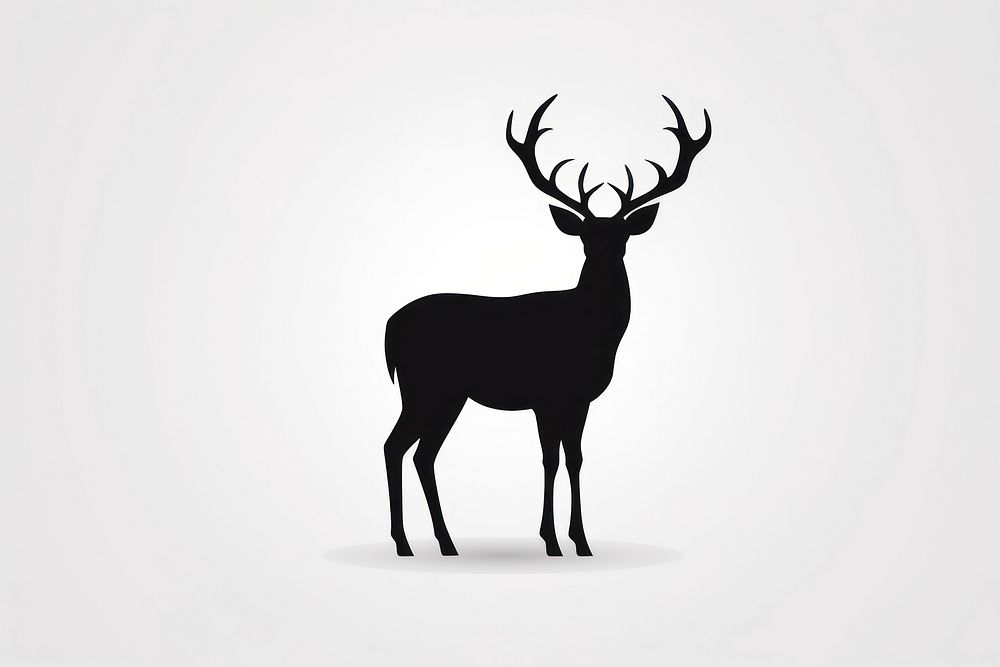 Black Deer Silhouette silhouette wildlife animal. AI generated Image by rawpixel.