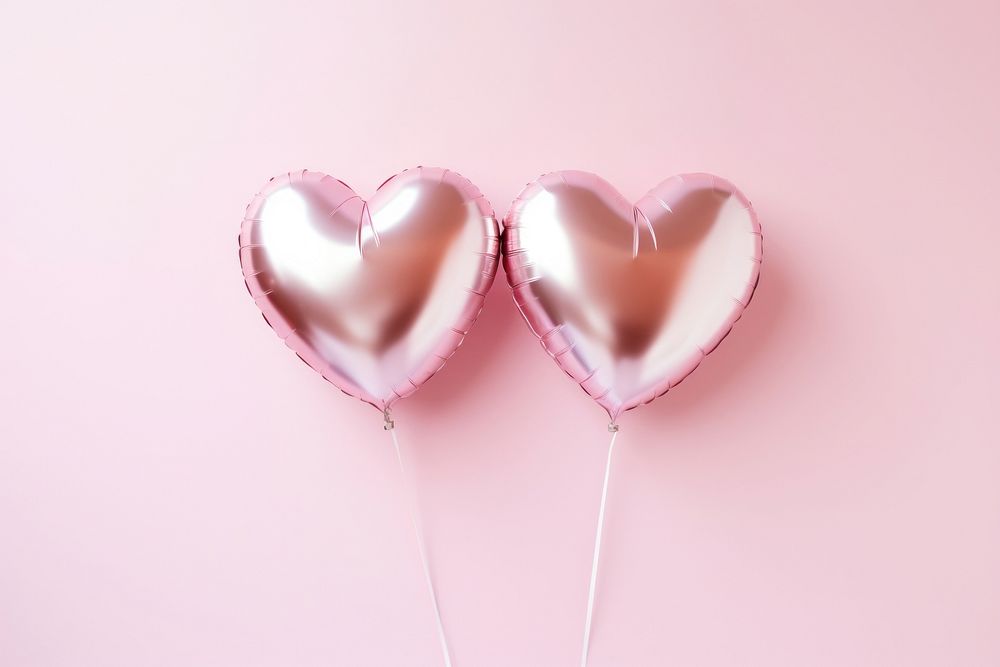  Balloons in the hearts shape balloon pink celebration. AI generated Image by rawpixel.